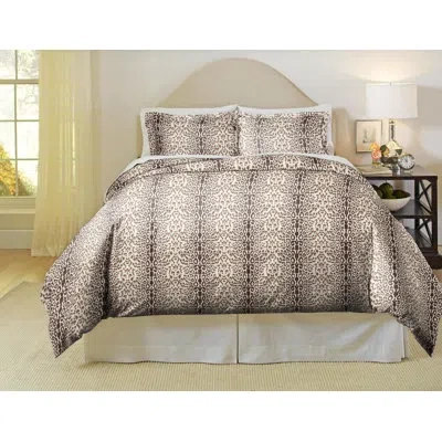 Pointehaven 180 Gsm Cotton Flannel Duvet Cover Set In Brown