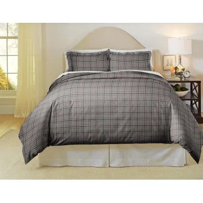 Pointehaven 180 Gsm Luxury Cotton Printed Reversible Duvet Cover Set In Brown