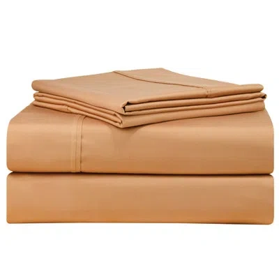 Pointehaven 492 Solid Sateen 500 Thread Count 100% Egyptian-quality Cotton Sheet Set In Espresso