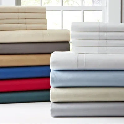 Pointehaven 620 Thread Count 100% Long Staple Cotton Deep Pocket Sheet Set In Bone