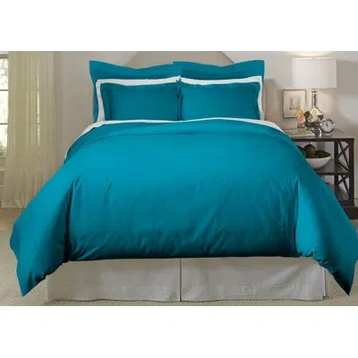 Pointehaven 620 Thread Count Long Staple Cotton Duvet Set In Teal