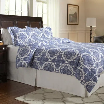 Pointehaven Alpine Duvet Cover Set In Blue;white