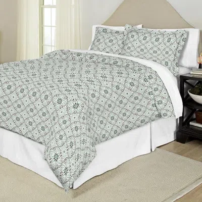 Pointehaven Ankara Duvet Cover Set In Green,brown