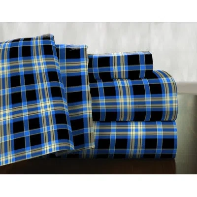 Pointehaven Ashby Duvet Cover Set In Blue,black
