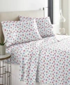 Pointehaven Bright Snowflake Heavy Weight Cotton Flannel Sheet Set Bedding In Snwflk Mul