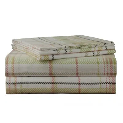 Pointehaven Jensen Flannel Sheet Set In Brown