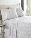Pointehaven Metro Wave Heavy Weight Cotton Flannel Sheet Set Bedding In Metro