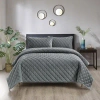 Pointehaven Oversized Diamond Quilt Set In Silver Gray