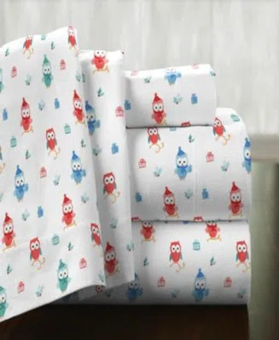 Pointehaven Owl Superior Weight Cotton Flannel Sheet Set Bedding