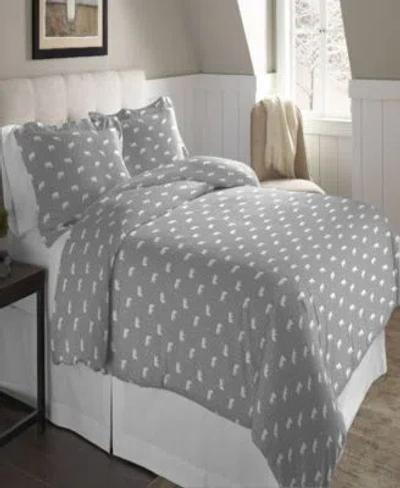Pointehaven Polar Bear Superior Weight Cotton Flannel Duvet Cover Set Bedding