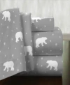 Pointehaven Polar Bear Superior Weight Cotton Flannel Sheet Set In Polar Bear