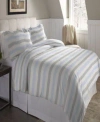 Pointehaven Savannah Stripe Superior Weight Cotton Flannel Duvet Cover Set Bedding In Savannah