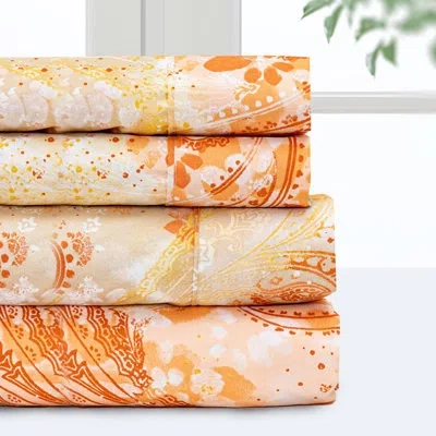 Pointehaven Sheet Set, 1 Polyester Microfiber,deep Pockets,soft In Orange