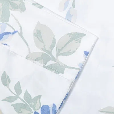 Pointehaven Sheet Set-3 Pc's Set-100% Polyester Microfiber,deep Pockets,soft (twin Meadow) In Blue;white;green