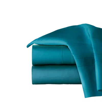 Pointehaven Solid 620 Thread Count Cotton Pillowcase Pair, Standard In Teal