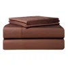 Pointehaven Solid Extra Deep 500 Thread Count Sateen 4-pc. Sheet Set, Queen In Chocolate