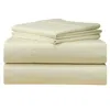 Pointehaven Solid Extra Deep 500 Thread Count Sateen Pillowcase Pair, Standard In Ivory