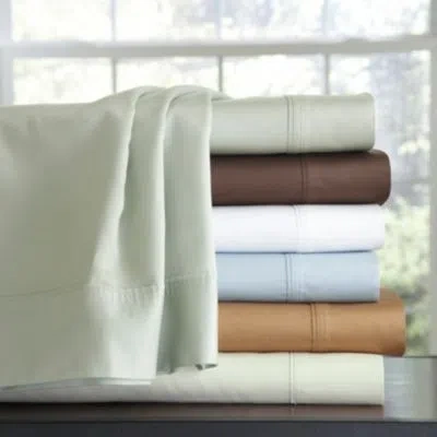 Pointehaven Solid Extra Deep 500 Thread Count Sateen Sheet Sets In White