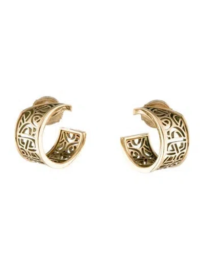 Pre-owned Poiray 18k Coeur Fil Small Hoop Earrings In Multi