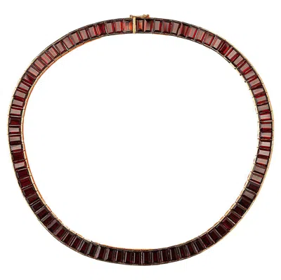 Pre-owned Poiray 18k Gold Necklace With Garnets In Multi