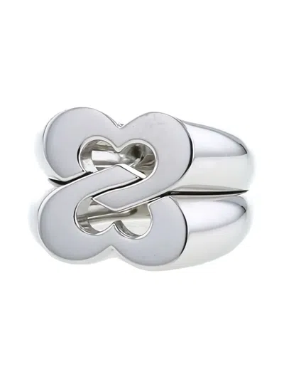 Pre-owned Poiray 2000s White Gold Sceau De Coeurs Ring