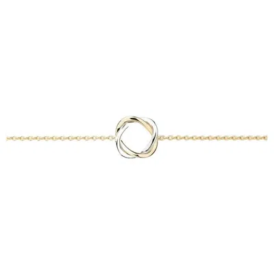 Pre-owned Poiray Bracelet "tresse" Yellow Gold White Gold 18 Karat