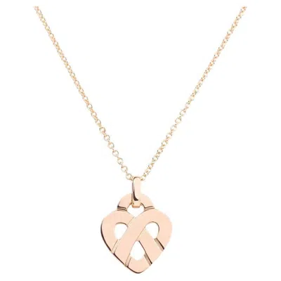 Pre-owned Poiray "coeur Entrelacé" Pendant Small Size Rose Gold In Red