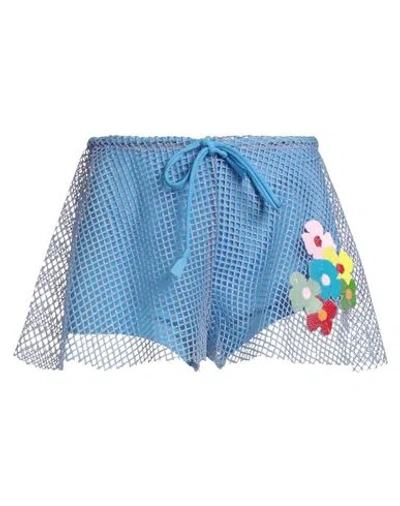 Poisson D'amour Woman Shorts & Bermuda Shorts Light Blue Size S Viscose, Polyamide, Polyester, Elast
