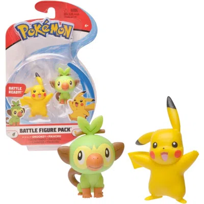 Pokémon Battle Figures Grookey + Pikachu Green In Yellow