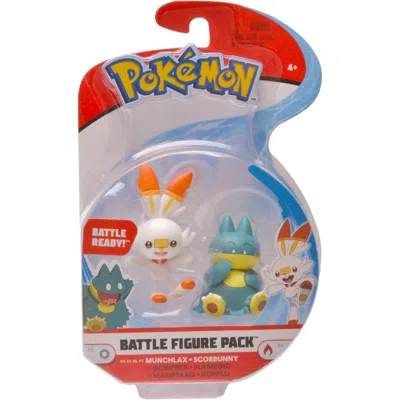 Pokémon Battle Figures Munchlax + Scorbunny White In Multi
