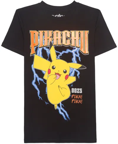 Pokémon Kids' Big Boys Lightning Pikachu Graphic Short Sleeve T-shirt In Black