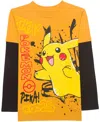 Pokémon Big Boys Long Sleeve Twofer T-shirt In Yellow
