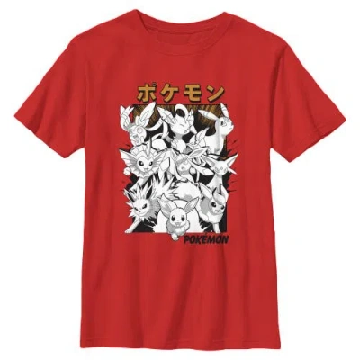 Pokémon Kids' Boy's Pokemon Comic Book Eevee Evolutions Graphic T-shirt In Red
