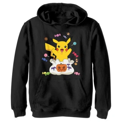Pokémon Kids' Boy's Pokemon Halloween Pikachu Candy Bag  Pull Over Hoodie In Black
