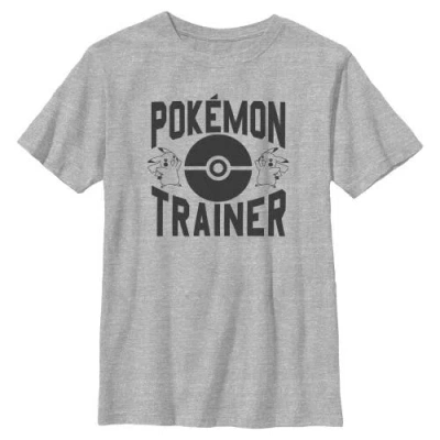 Pokémon Kids' Boy's Pokemon Poke Ball Trainer Graphic T-shirt In Gray