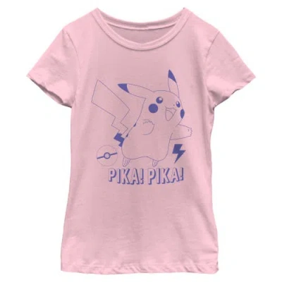 Pokémon Kids' Girl's Pokemon Pikachu Pika Pika Catchphrase Graphic T-shirt In Pink