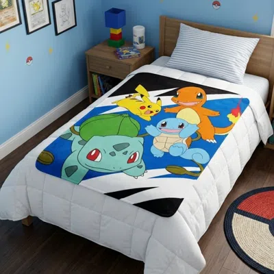 Pokémon Kanto Starters Dynamic Fleece Throw Blanket - 45" X 60" In Multi