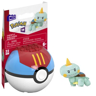 Pokémon Mattel Ddc Mega Construx Poke Ball Chewtle Blue In Multi