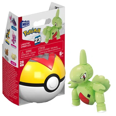 Pokémon Mattel Ddc Mega Construx Poke Ball Larvitar Green In Red
