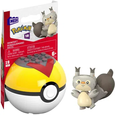 Pokémon Mattel Ddc Mega Construx Poke Ball Skwovet Grey In Multi