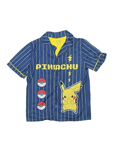 Pre-owned Pokémon Kids' Short Sleeve Polo Shirt In Blue