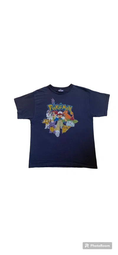 Pre-owned Pokémon Vintage 90's Pokemon T Shirt In Blue