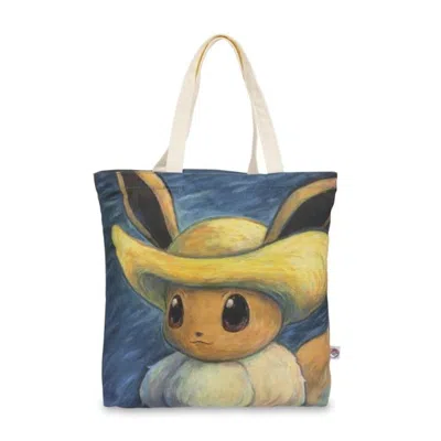Pre-owned Pokémon Center X Van Gogh Museum: Eevee Inspired By Selfportrait With Straw Hat Canvas Canvas Tote