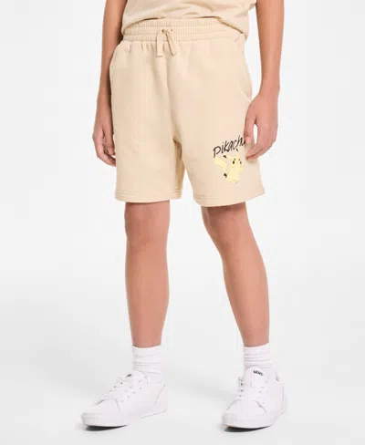 Pokémon Kids' Little & Big Boys Pikachu Fleece Shorts In Khaki