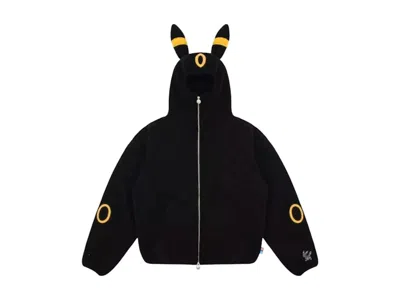 Pre-owned Pokémon X Vandy The Pink Umbreon Fleece Jacket In Black