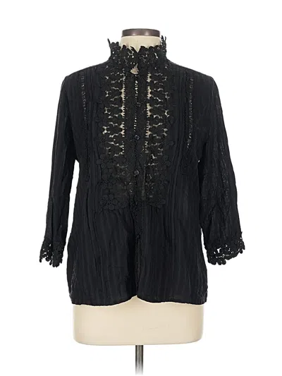 Pre-owned Pol 3/4 Sleeve Blouse In Black