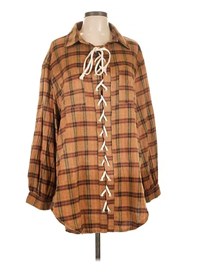 Pre-owned Pol 3/4 Sleeve Blouse In Brown