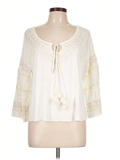Pre-owned Pol 3/4 Sleeve Blouse In Ivory