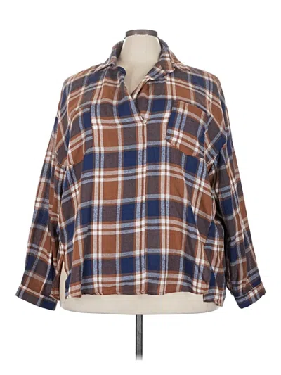 Pre-owned Pol 3/4 Sleeve Button Down Shirt In Brown