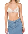 Pol Adjustable Strap Velvet Layer Trim Bralette In Beige In Beige